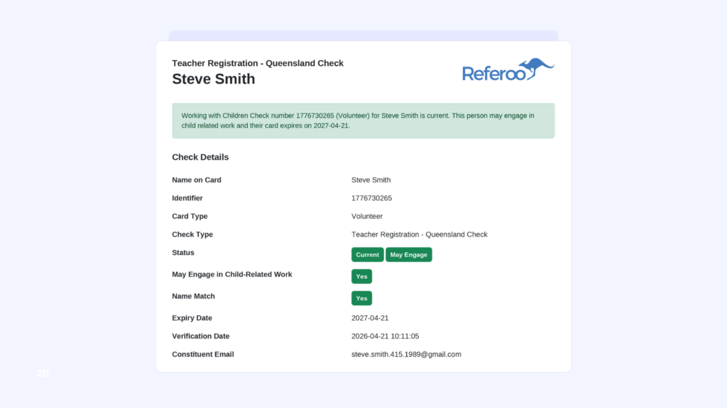 Employment Checks powered by Referoo in ELMO Software